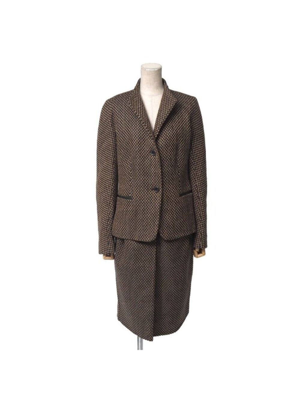 Max Mara Skirt Suit 38 36 White Tag Tweed Single